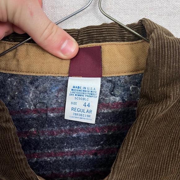 Vintage 90s Big Ben Mens Tan Canvas Chore Coat Blanket Lined Work Jacket 44 - Picture 5 of 9